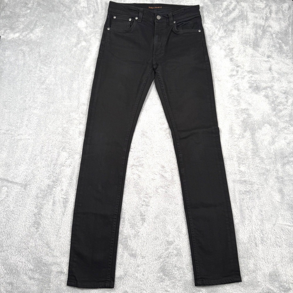 Nudie Jeans Co Lean Dean Mens 31x34 (Fit 30x32) Black Dry Everblack Grunge Punk